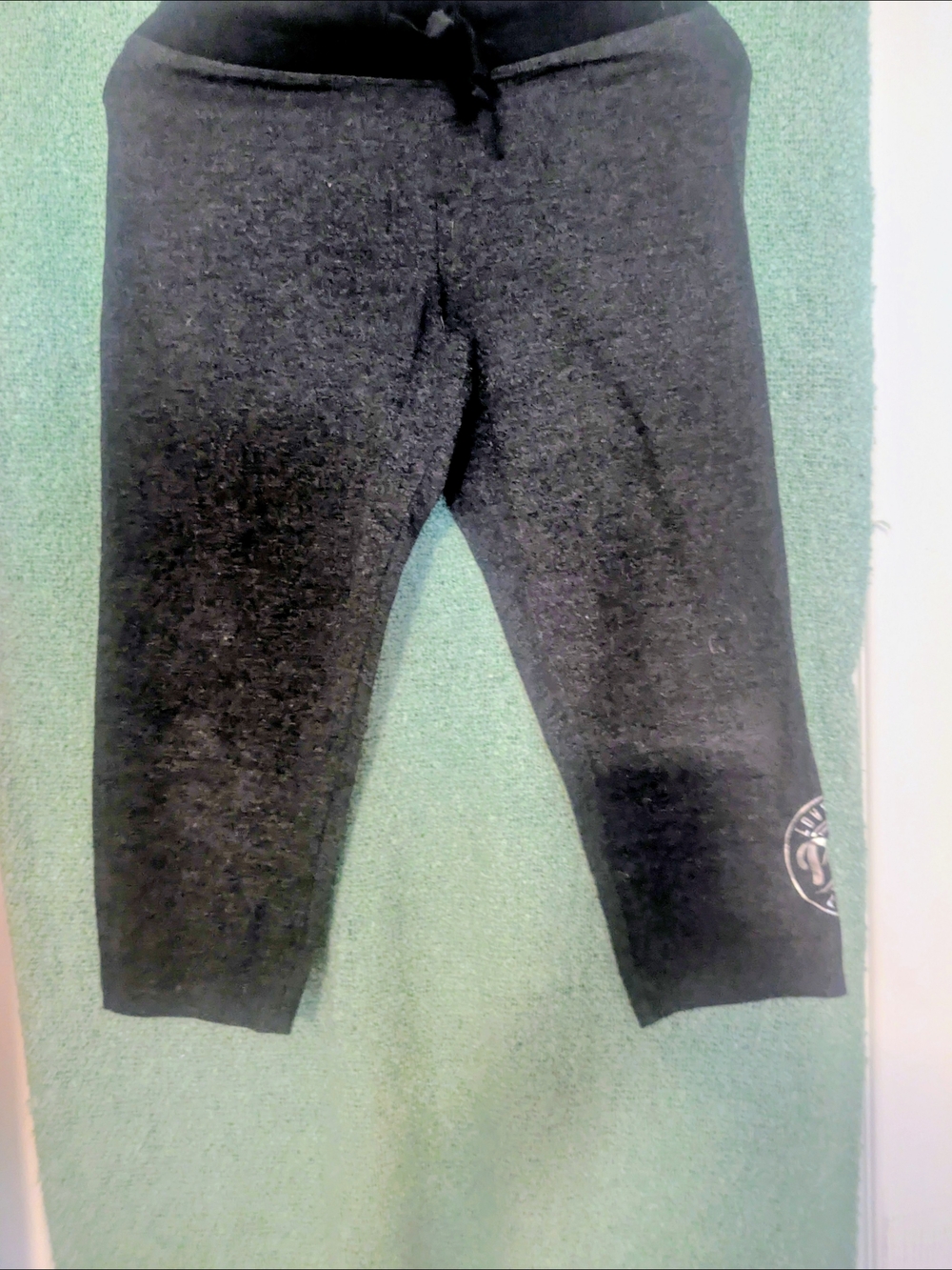 Victoria's Secret  Charcoal Black Capris with Logo Patch